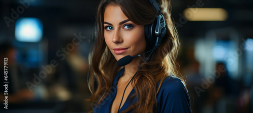 Woman customer service representative. Call center agent © vladzelinski