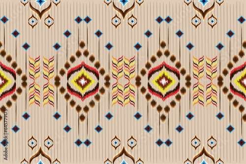  Ethnic abstract ikat art. Seamless pattern in tribal, folk embroidery, for carpets, wallpapers, garments, wrapping, fabrics, coverings, textiles and more
