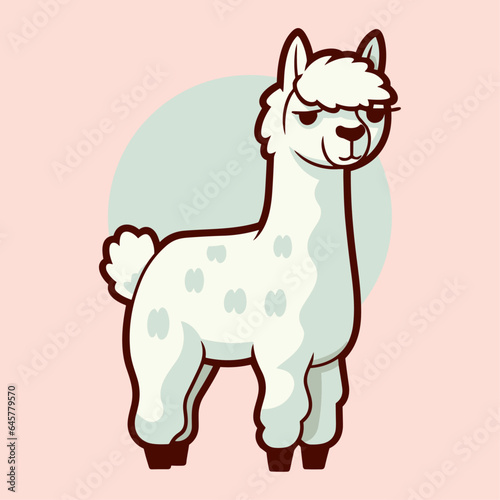 Charming cartoon depictions of llamas and alpacas in vector art. Playful animal characters adorned with floral details for nursery artwork  posters  greetings  birthday cards