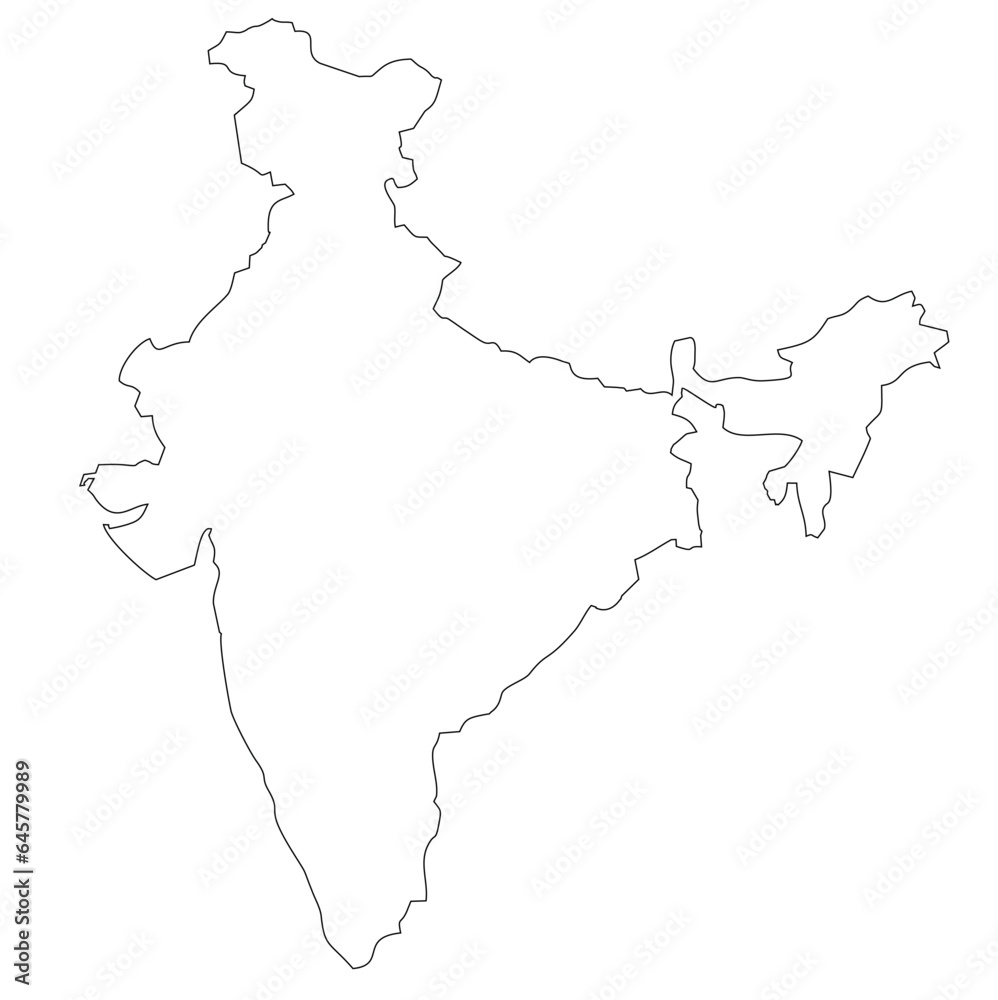 Bharat - outline of the country map