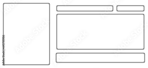 Vector EPS border frames. Shapes on white background. Can be used for laser cutting, as elegant vintage web banners, doorplates, store signs, signboards, or labels 