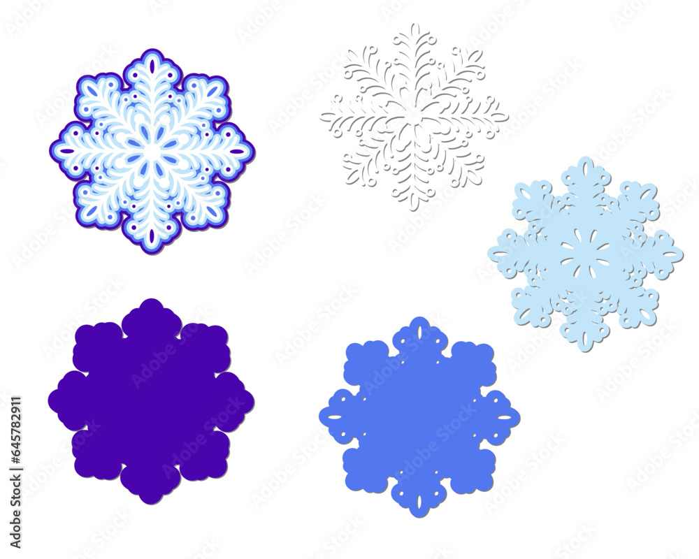 Openwork multi-layer snowflake for cutting