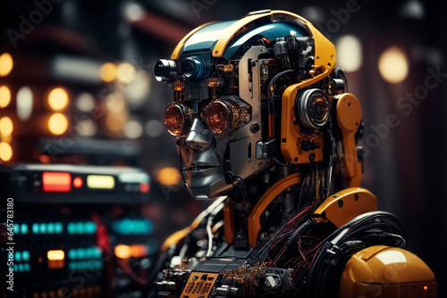 Analog screwed together human-like robot with many details © Melipo-Art