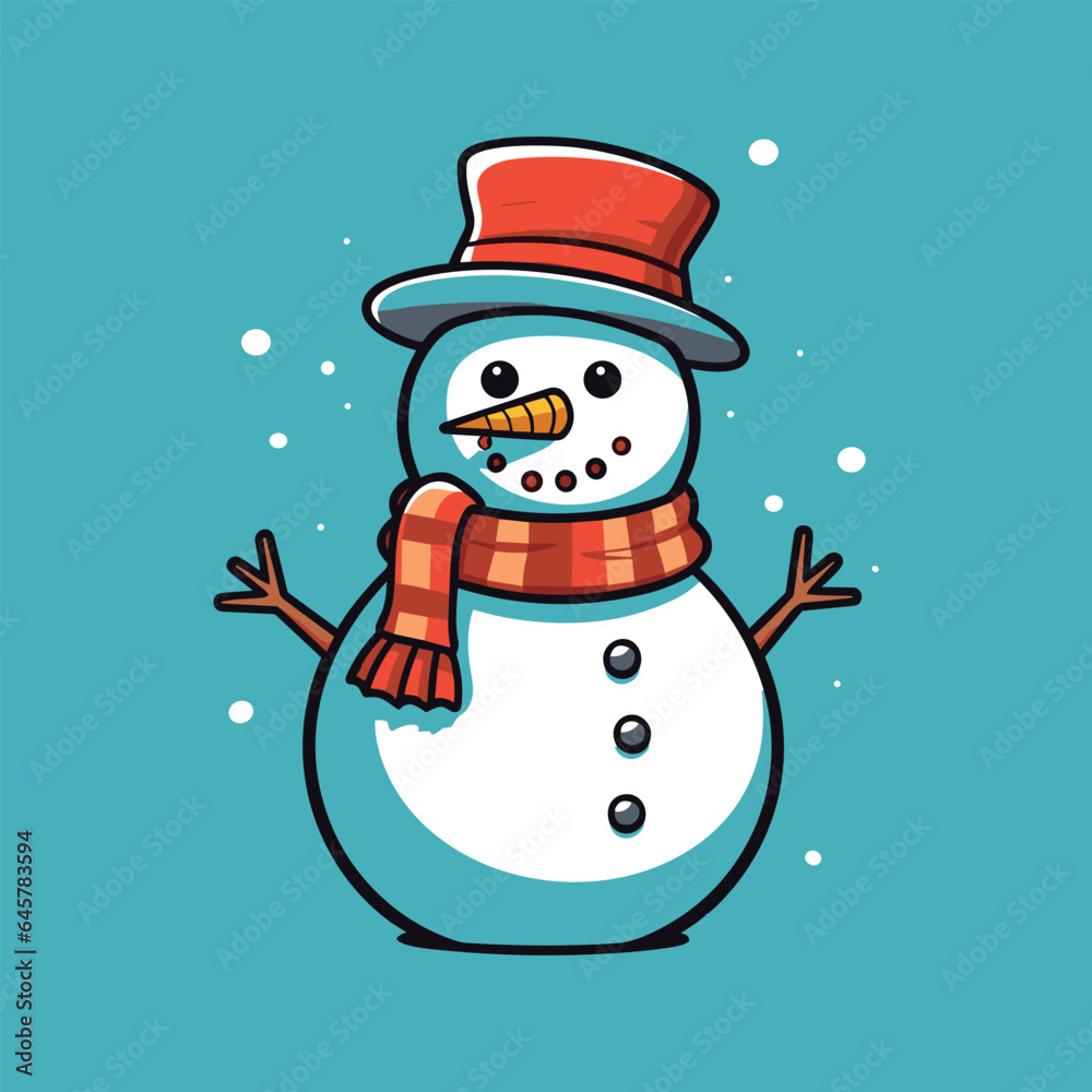 Vector Cartoon Snowman 