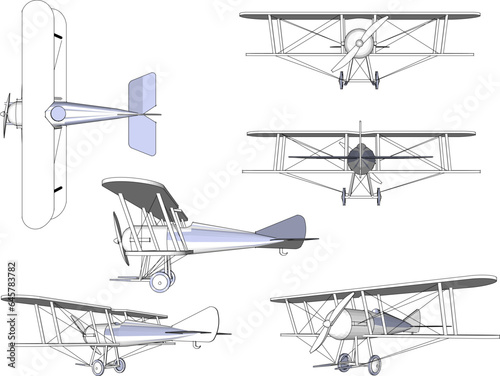 Vector sketch illustration of a simple airplane design for low flying