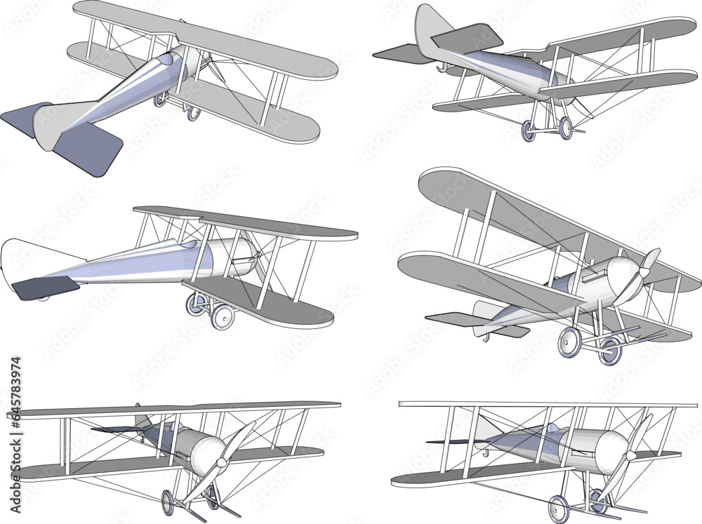 Vector sketch illustration of a simple airplane design for low flying