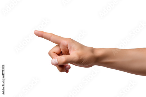Pointing the Way An Isolated Hand with a Pointing Finger on a Transparent Background