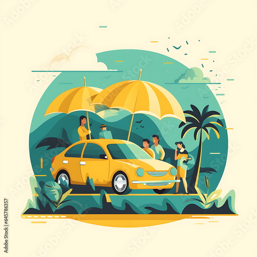 Wallpaper Mural flat illustration car insurance. Ai Generative Torontodigital.ca