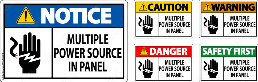 Danger Sign Multiple Power Source In Panel Danger Sign Multiple Power Source In Panel
