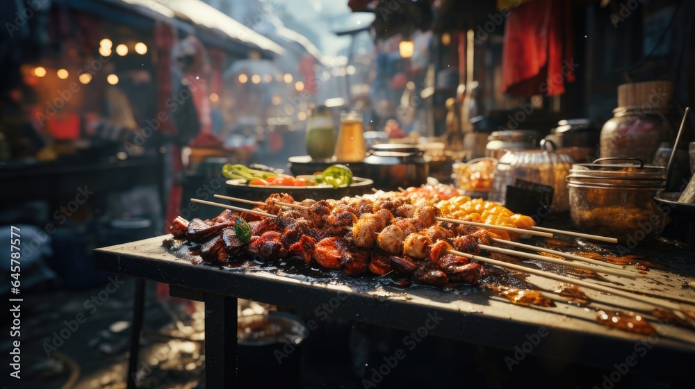 shish kebab on the grill