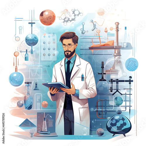 Research laboratory concept. Doctor Researching A New Treatments at medicine laboratorium. Generative AI