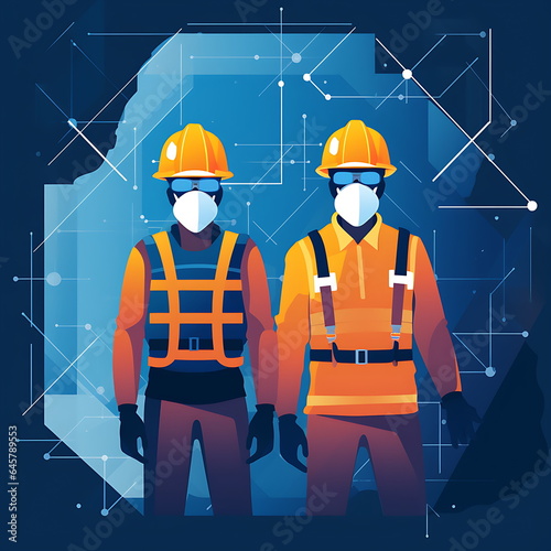 safety regulation concept flat design illustration. Generative AI
