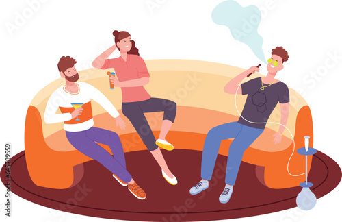 Friends party together. Happy young people drinking and having fun