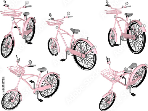 Vector sketch illustration of classic old retro bicycle design for collection stash