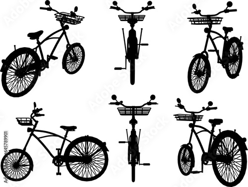 Vector sketch illustration of classic old retro bicycle design for collection stash
