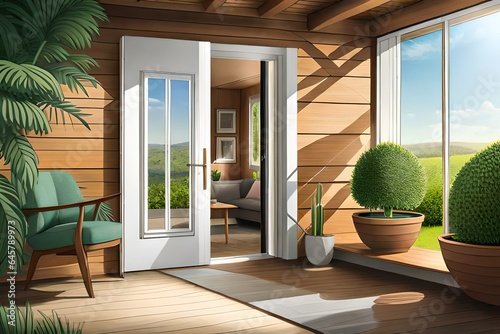 living room with a window