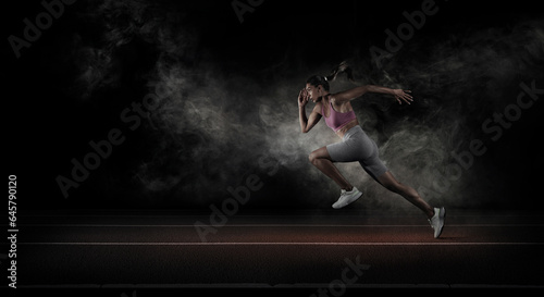 Sport backgrounds. Runner. Isolated scene. © vitaliy_melnik