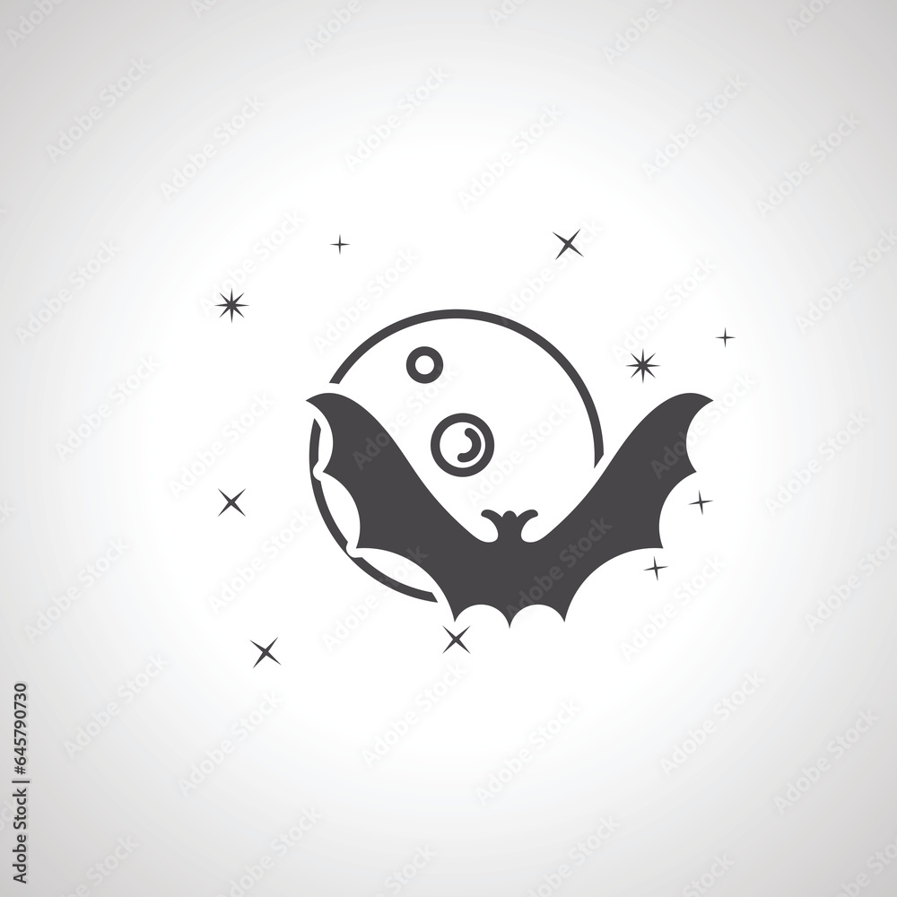 Fototapeta premium bat in front of moon icon. from Halloween icon set