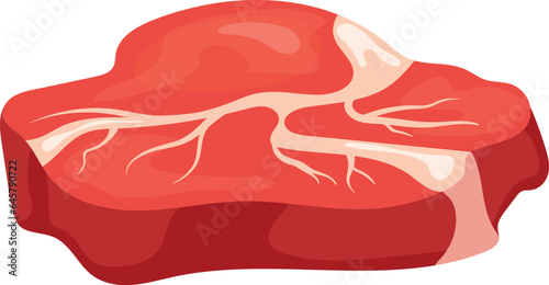 Sirloin steak icon. Cartoon raw beef meat