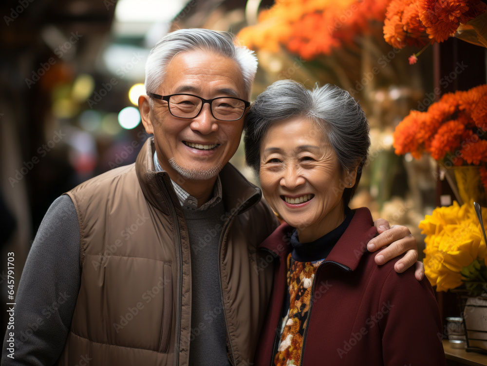 Senior Asian Couple Happily Enjoying Their Retirement Senior Asian Couple Happily Enjoying Their Retirement