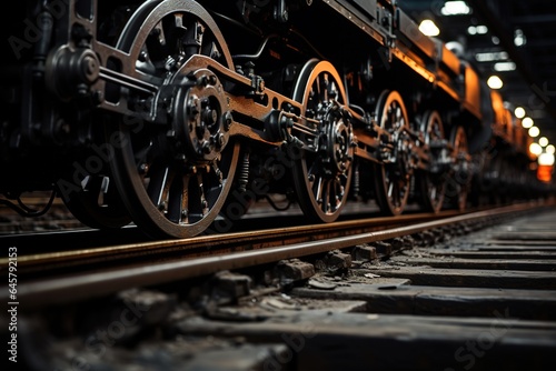 Locomotive wheels on railway track