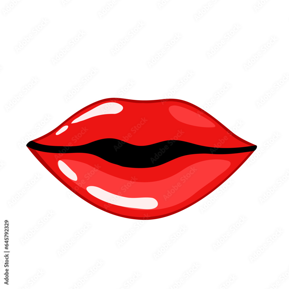 red sexy woman lips cartoon style red sexy woman lips cartoon style