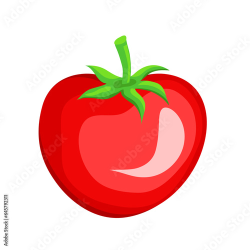 red juicy tomato vegetable cartoon style