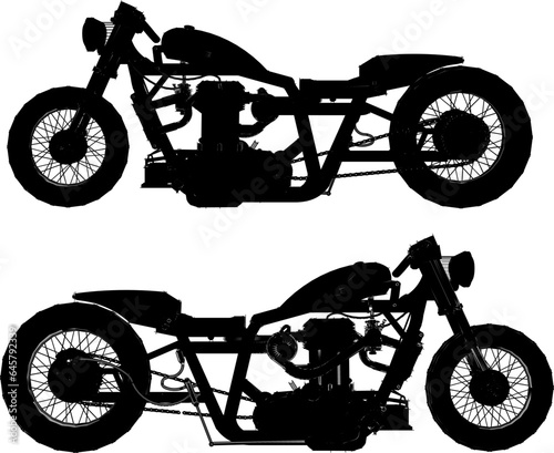 Vector sketch illustration of classic old retro racing bike design for racer collection stash