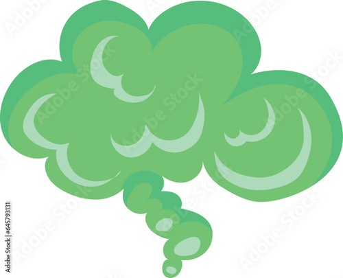 Poison cloud icon. Cartoon green stinky smell