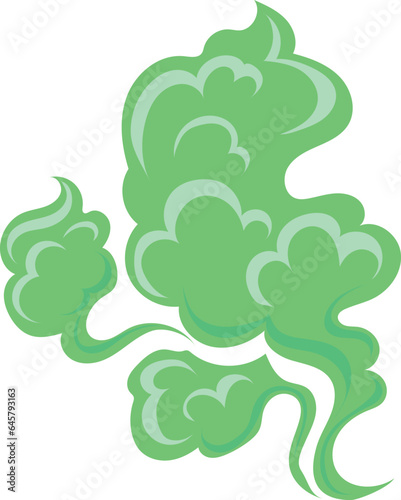Poison cloud. Green toxic gas cartoon smoke