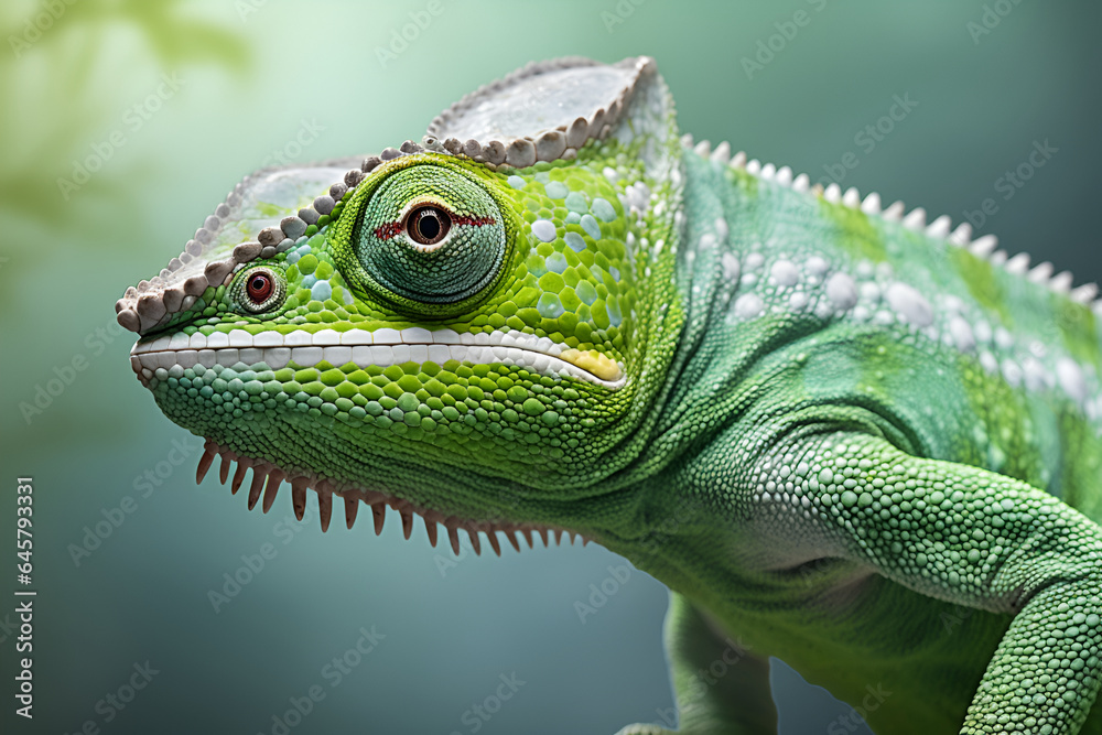 Veiled Chameleon walking. Generative AI Veiled Chameleon walking. Generative AI
