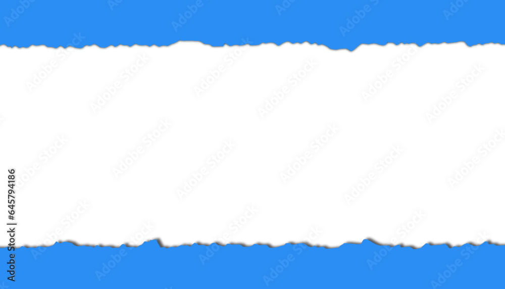 Torn blue and white color paper background. Vector illustration