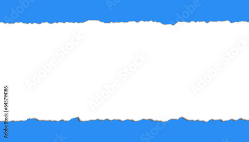 Torn blue and white color paper background. Vector illustration