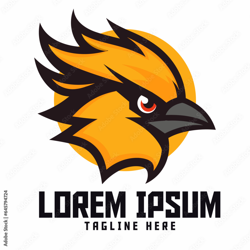 Fototapeta premium Finch Head Sport Mascot Logo Meets Animals Logo Template for an Outstanding Design