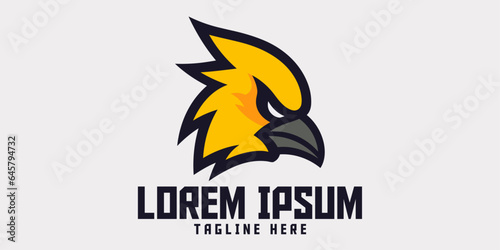 Finch Head Sport Mascot Logo Inspires Sport and Esport Branding with Animals Logo Template photo