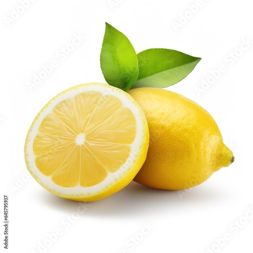 lemon with leaves