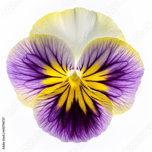 Pansy viola tricolor white background 