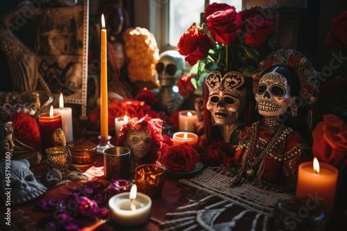 altar for the feast of the day of the dead in Mexico.