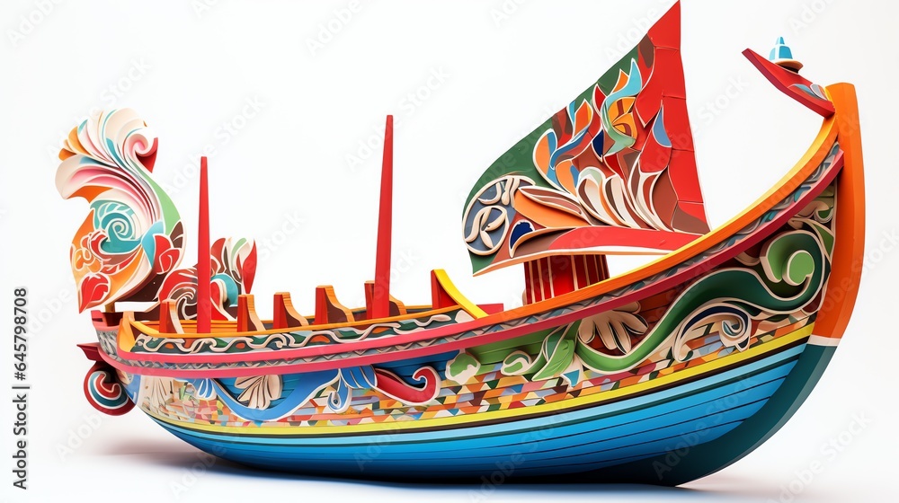 Traditional Thai boat on the beach Generate AI Traditional Thai boat on the beach Generate AI