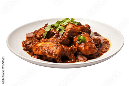 Chicken Chettinad with Transparent Background. AI