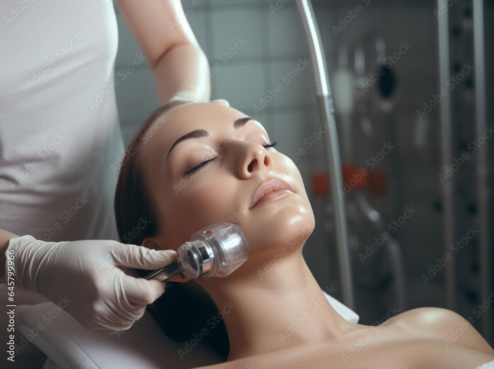Beautician woman face female care health procedure beauty treatment skin cosmetology cosmetic