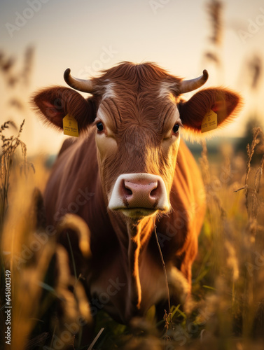 Cow in its Natural Habitat, Wildlife Photography, Generative AI