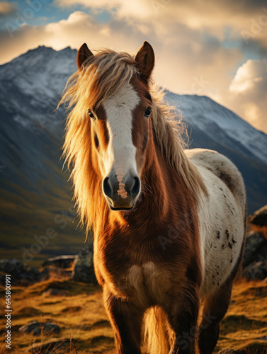 Horse in its Natural Habitat, Wildlife Photography, Generative AI