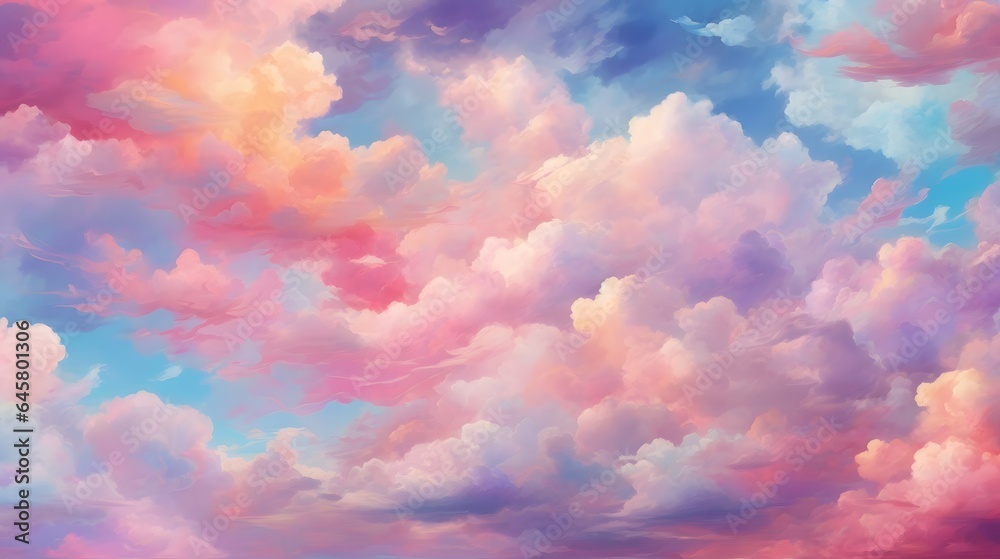 Vibrant And Colorful Cloudy Sky Background Cloudscape With Vibrant Colors Sky Wallpaper Vivid And Vibrant Cloudscape AI Generative
