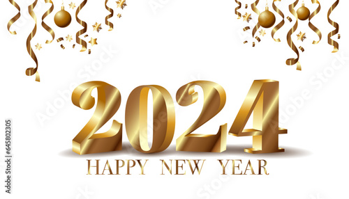 new year gold number 2 0 2 4 , 3d text 2 0 2 4 