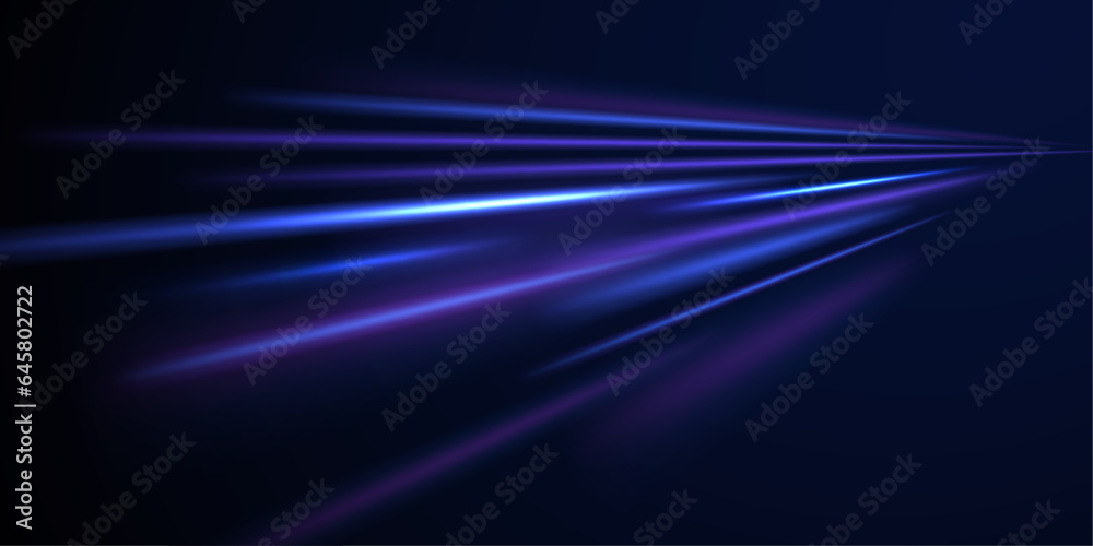 Abstract background rotational border lines. Futuristic dynamic motion technology. High-speed light trails effect.  Illustration of high speed concept. Motion light effect for banners. 