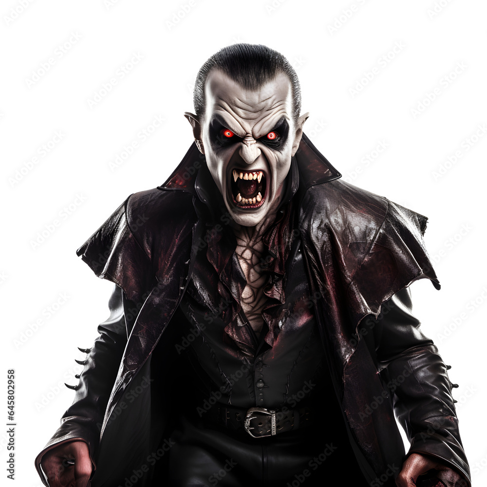 Scary Vampire Isolated on Transparent Background
