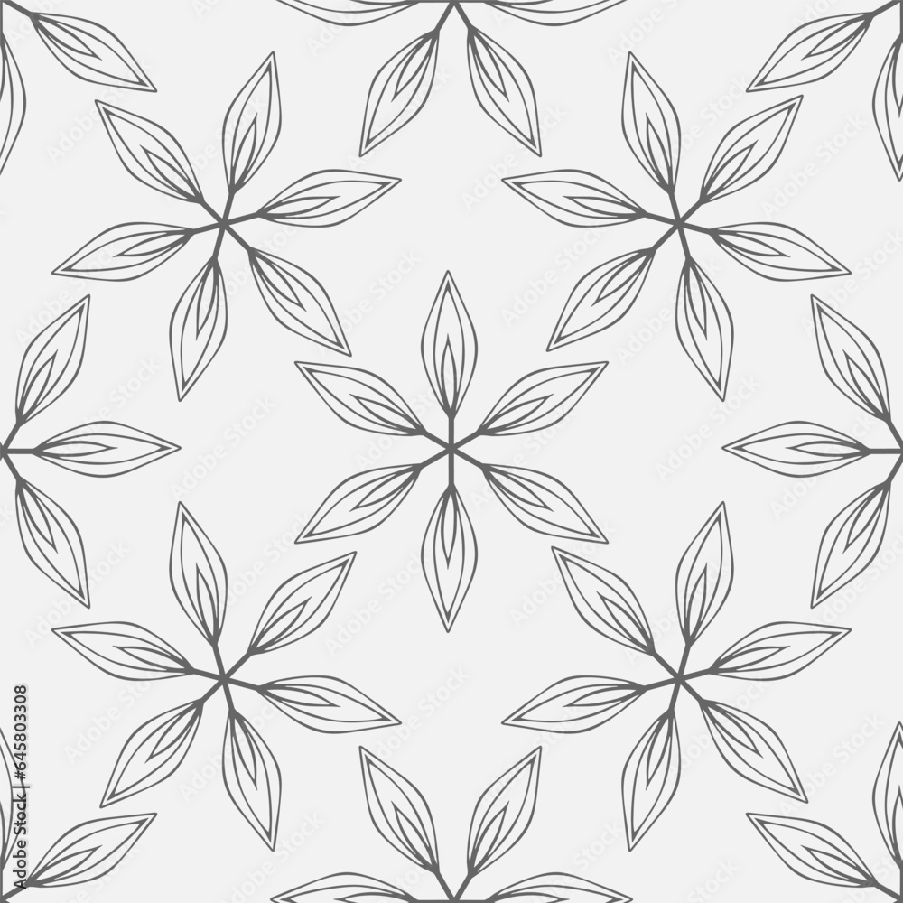 Seamless pattern of winter snowflakes on a white background