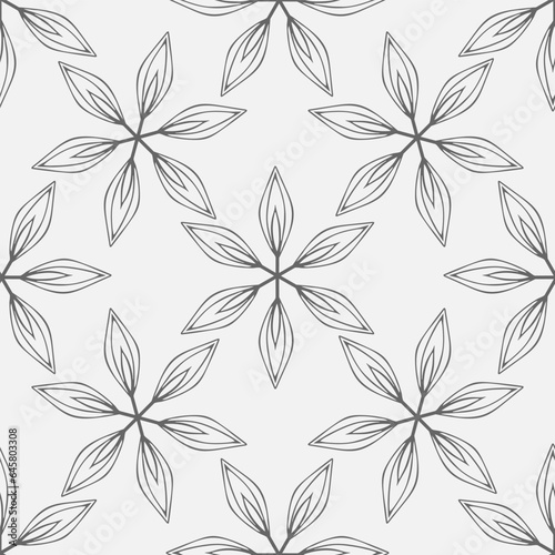 Seamless pattern of winter snowflakes on a white background