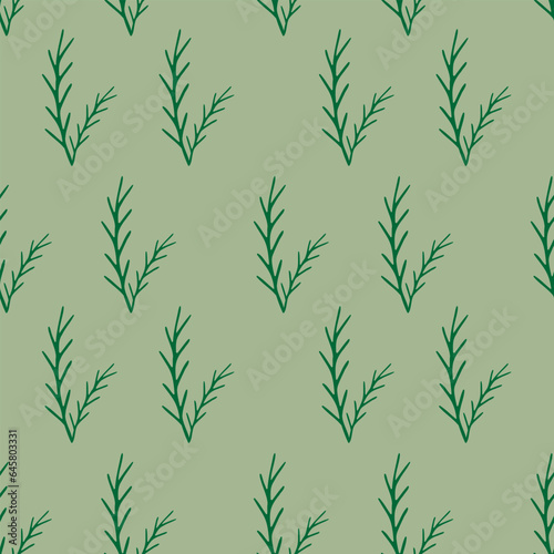 Fototapeta Naklejka Na Ścianę i Meble -  Seamless pattern of winter fir branches on a white background